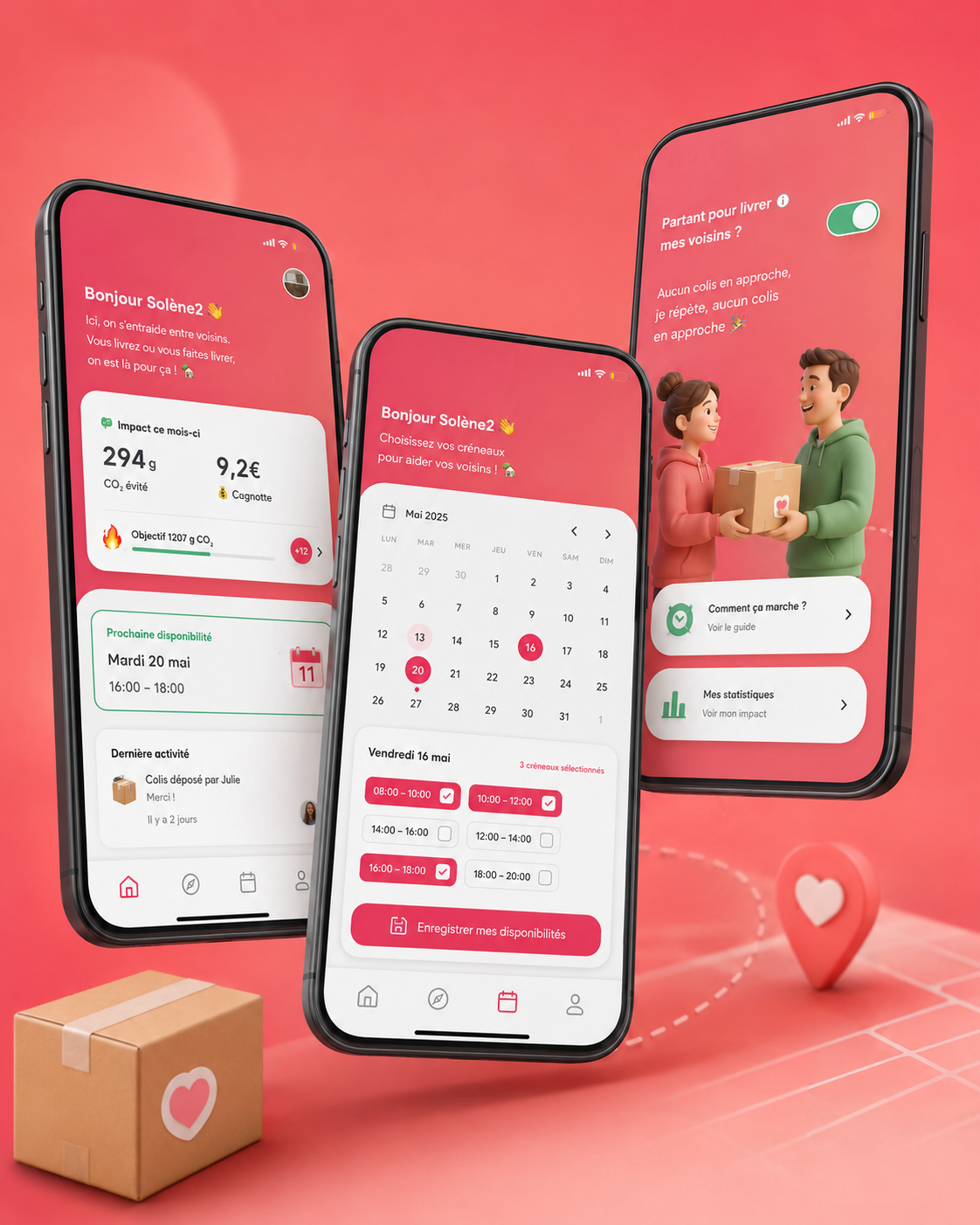 Écran principal de l'application Colis Rapide